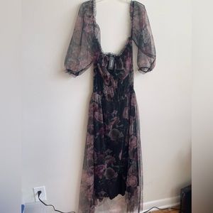 Floral mesh maxi dress